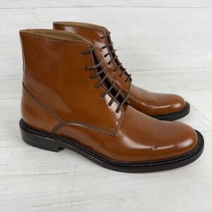 G-Star Raw Mens Boots Size US 6 EU 38 Brown Patent Leather Dress Shoes Lace Up‎